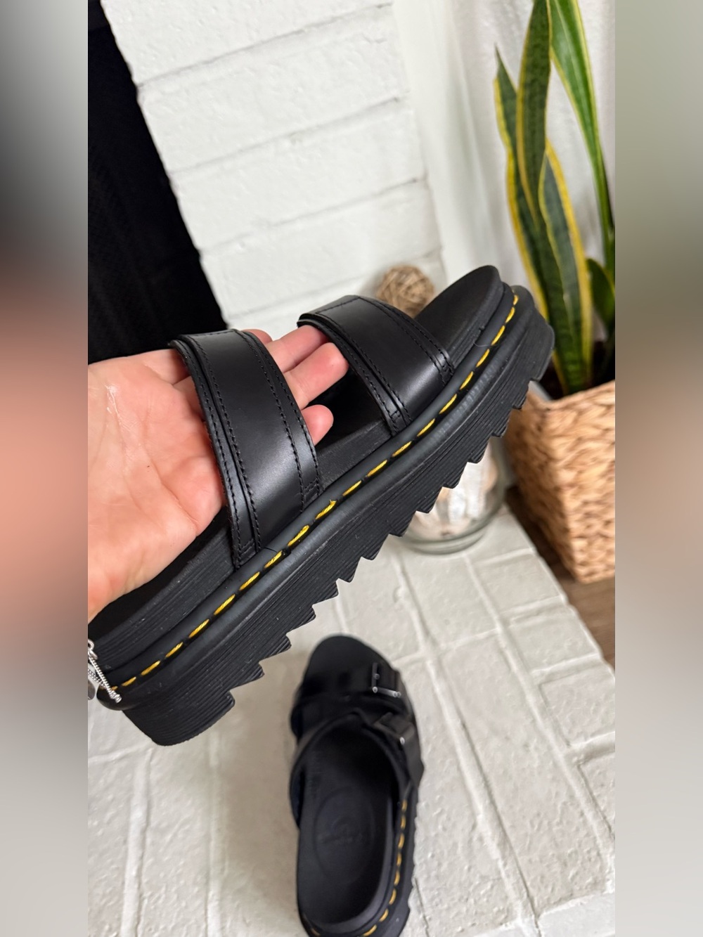 Dr. Martens Josef Hydro Leather Platform Sandals Black Double Buckle EU 38 US 6 - Picture 10 of 11